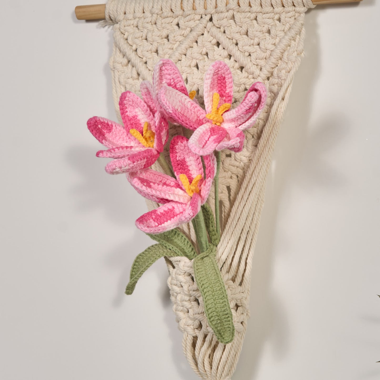 Ornement de bouquet de tulipes tissé à la main