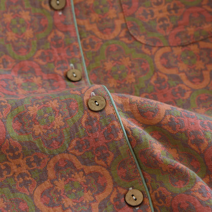 Ensemble de vêtements de détente rétro en gaze de coton jacquard