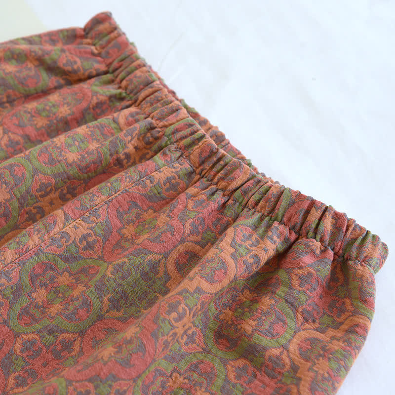 Ensemble de vêtements de détente rétro en gaze de coton jacquard