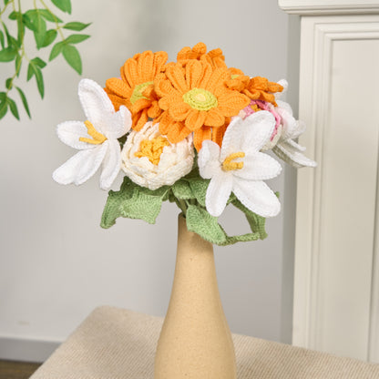 Ornement de fleur au crochet fait main (12 pièces)