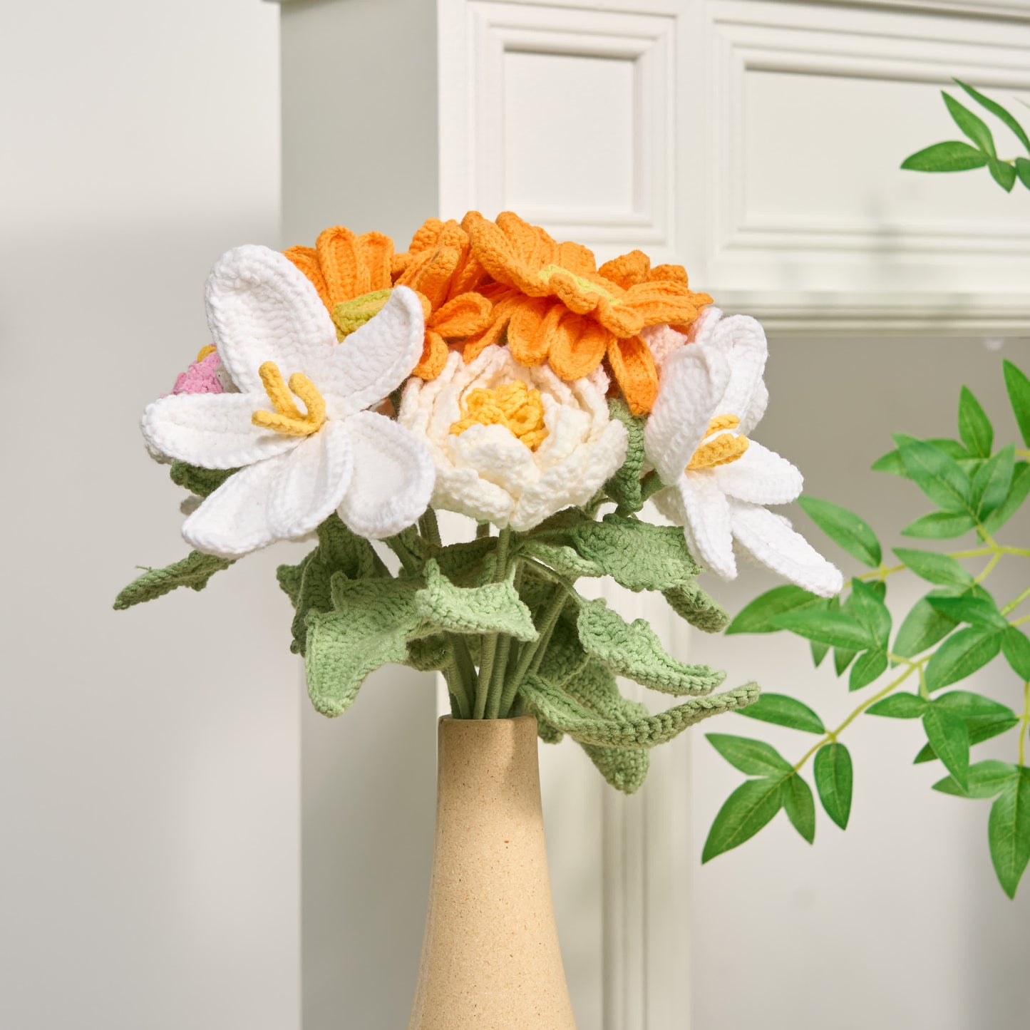 Ornement de fleur au crochet fait main (12 pièces)