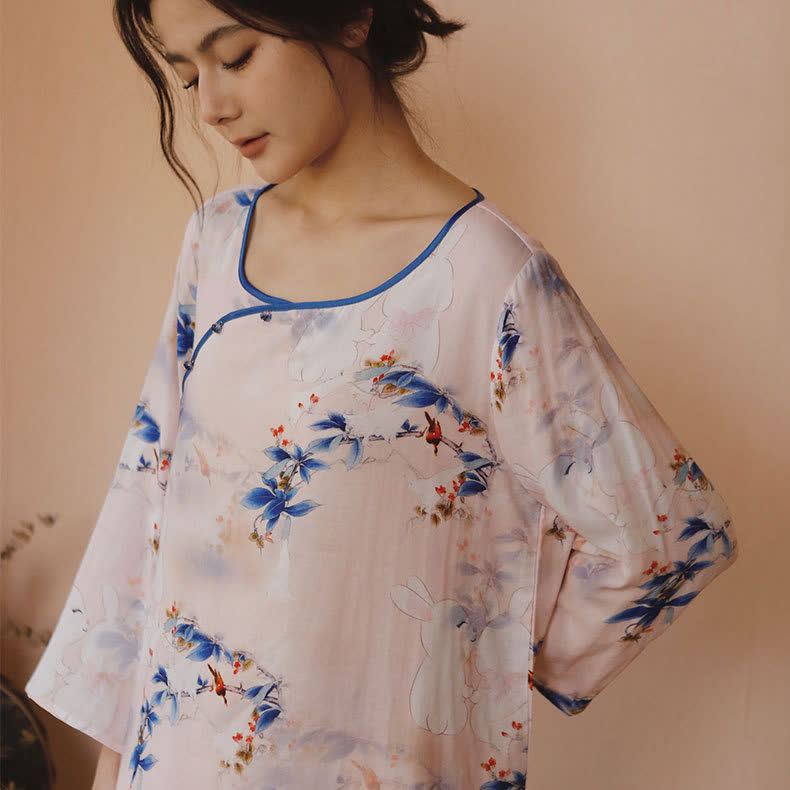 Ensemble pyjama rural, doux et respirant en fibre de bambou