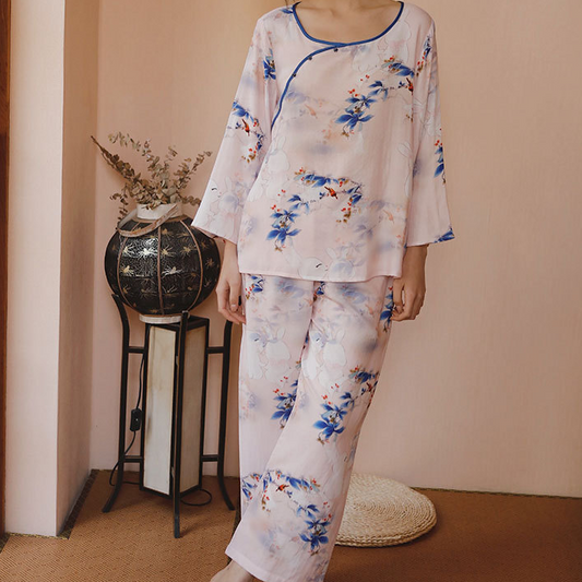 Ensemble pyjama rural, doux et respirant en fibre de bambou