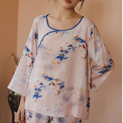 Ensemble pyjama rural, doux et respirant en fibre de bambou