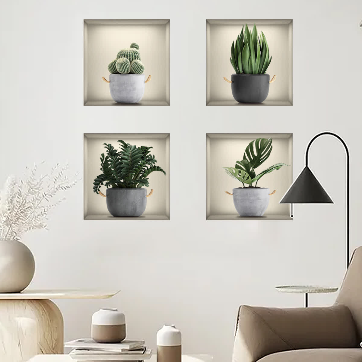 Stickers muraux 3D autocollants avec plantes botaniques
