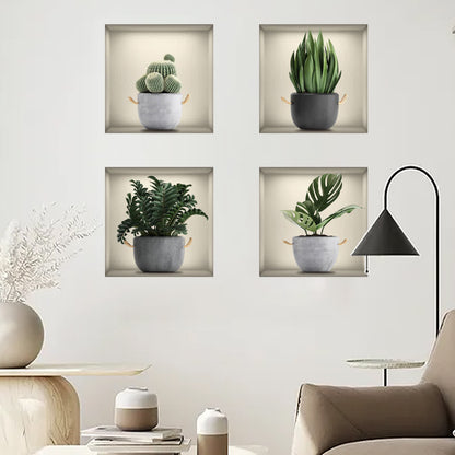 Stickers muraux 3D autocollants avec plantes botaniques
