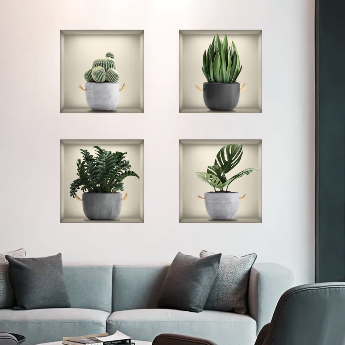 Stickers muraux 3D autocollants avec plantes botaniques