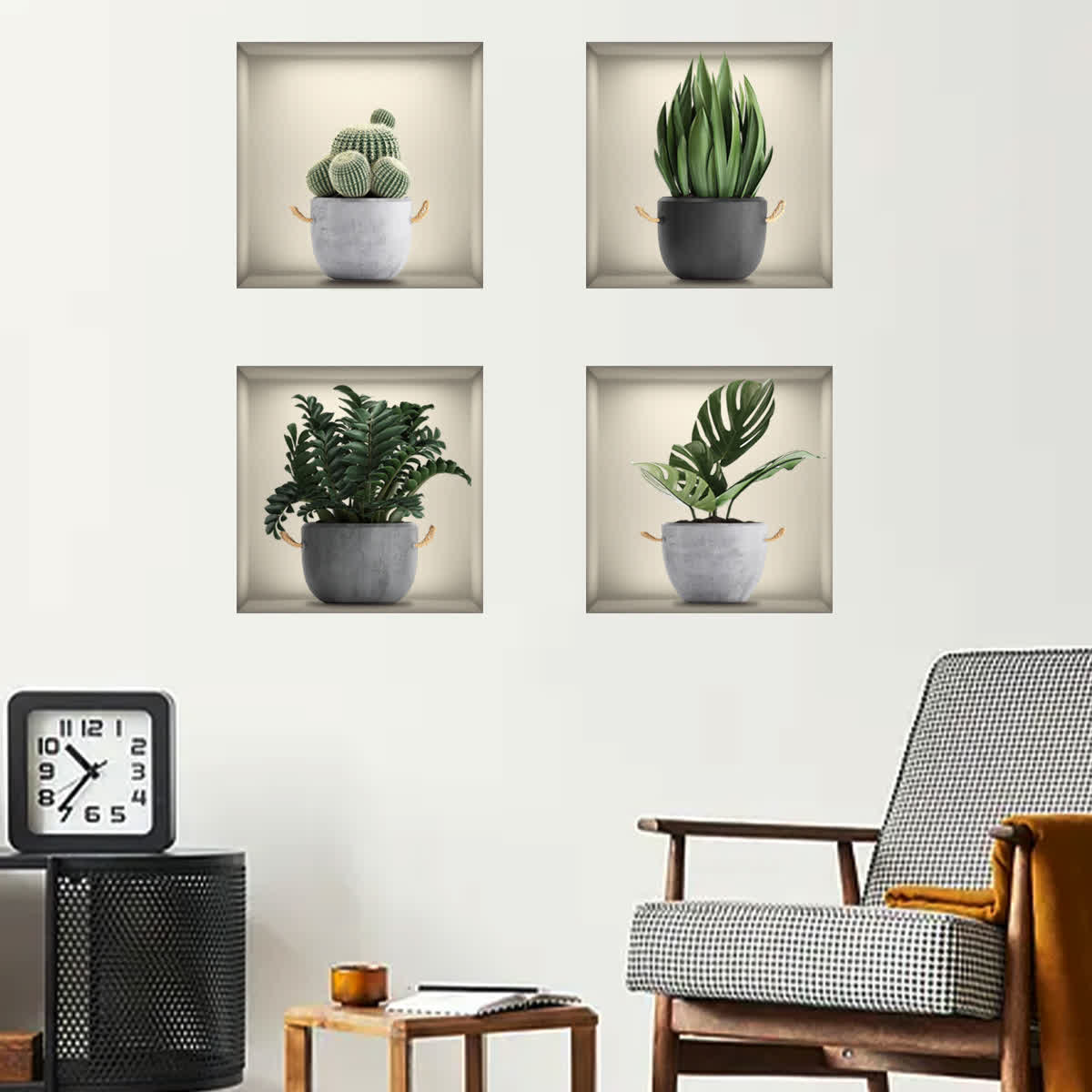 Stickers muraux 3D autocollants avec plantes botaniques