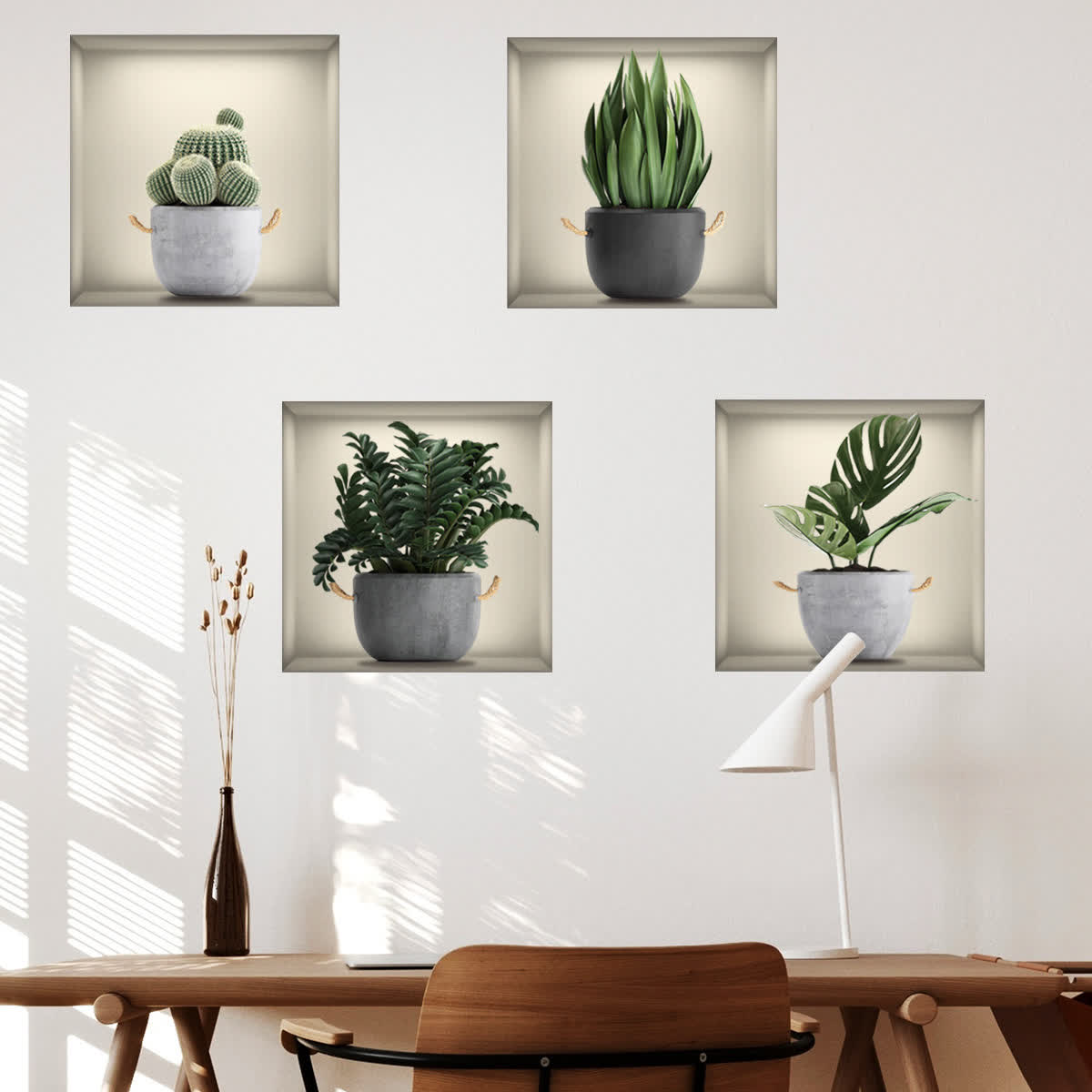 Stickers muraux 3D autocollants avec plantes botaniques