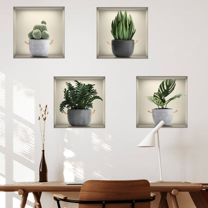 Stickers muraux 3D autocollants avec plantes botaniques