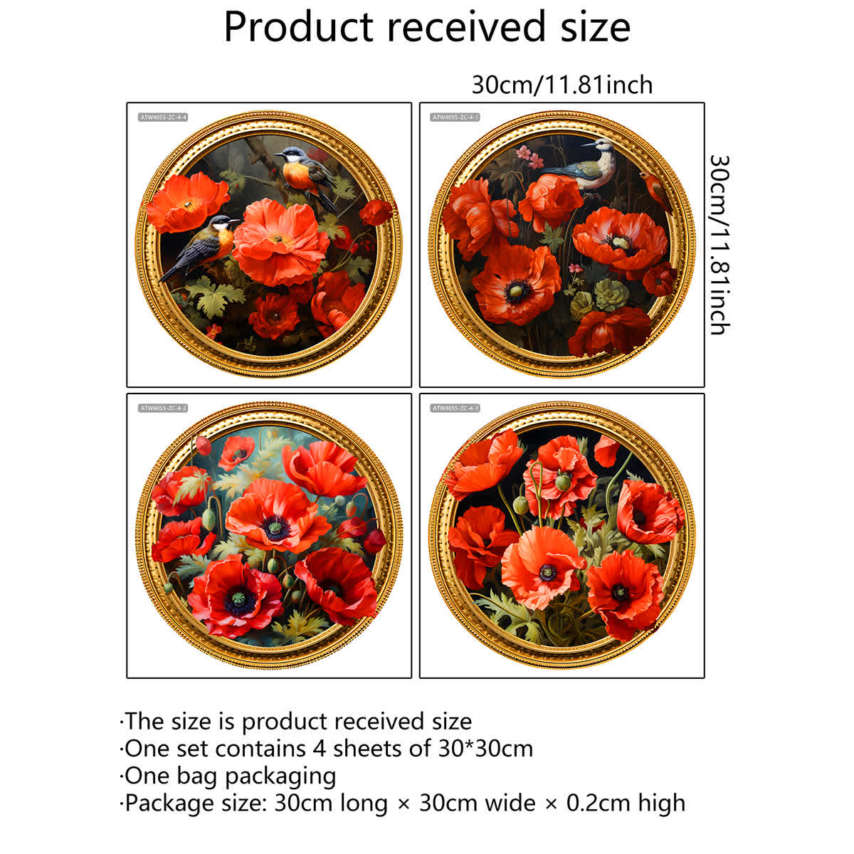 Autocollants muraux ronds 3D en forme de fleurs
