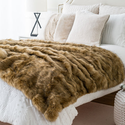 Couverture d'hiver luxueuse en fausse fourrure