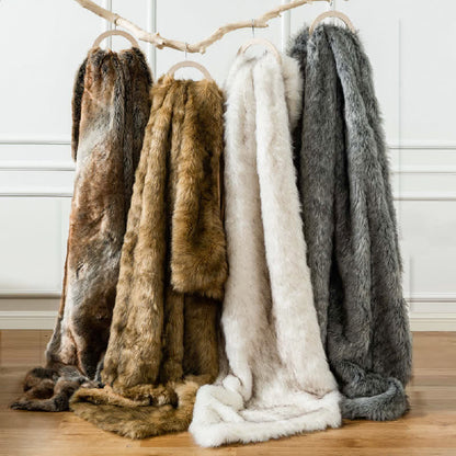 Couverture d'hiver luxueuse en fausse fourrure