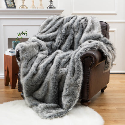 Couverture d'hiver luxueuse en fausse fourrure