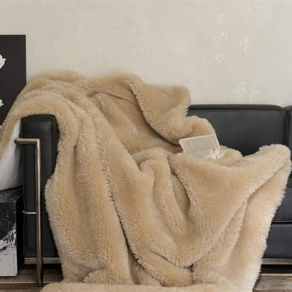 Couverture polaire double face unie