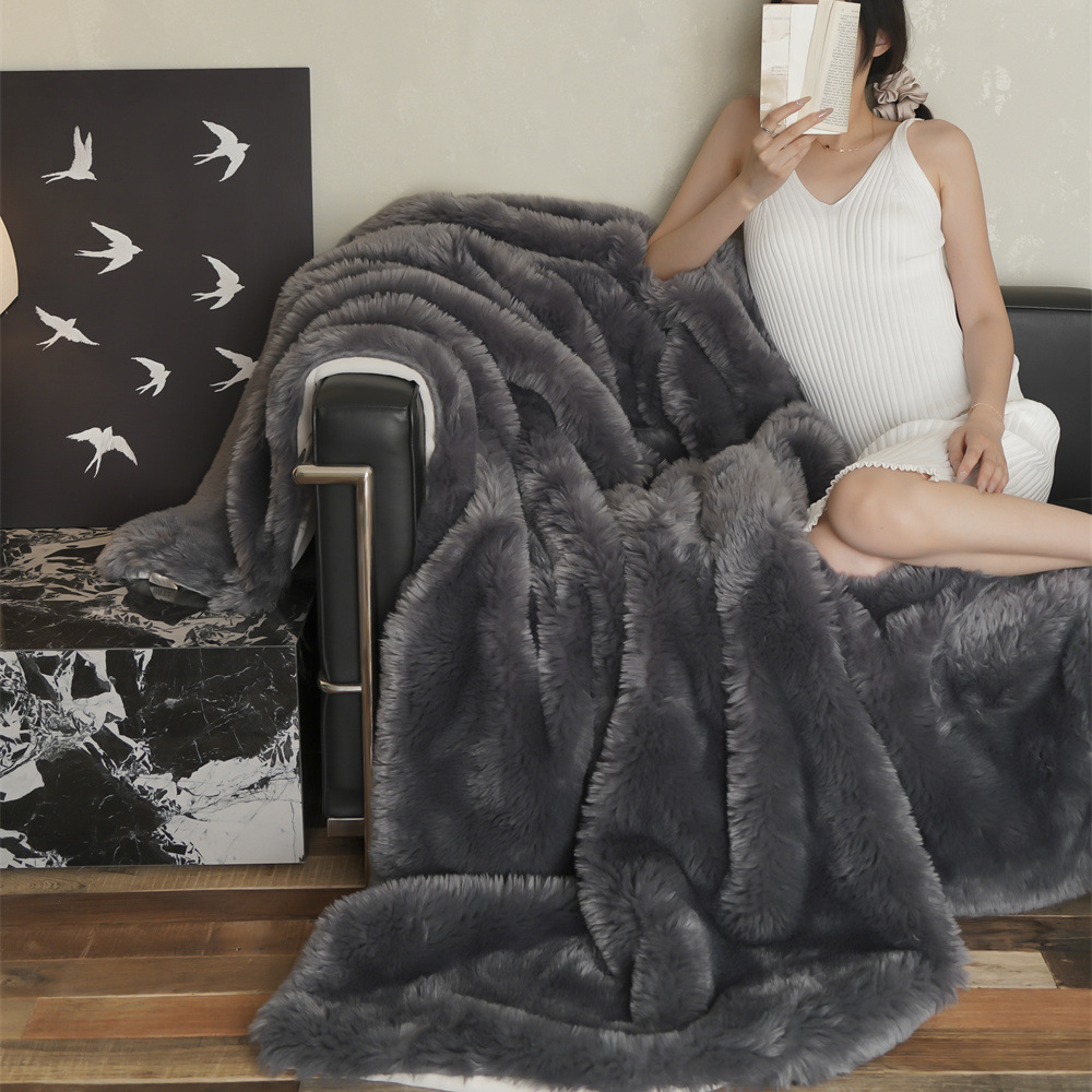Couverture polaire double face unie