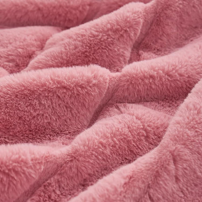 Couverture en peluche unie et rayée