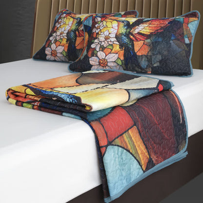 Parure de lit matelassée et douce de style rétro (3 pièces)