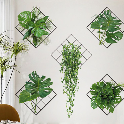 Stickers muraux 3D avec motifs botaniques dans un pot