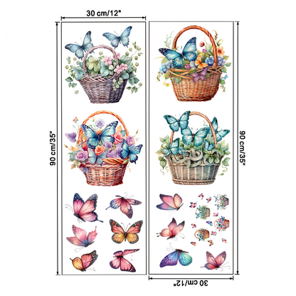 Stickers muraux amovibles avec fleurs et papillons