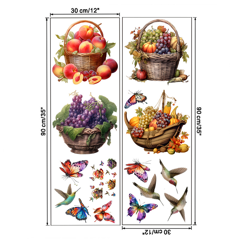Stickers muraux amovibles avec fleurs et papillons