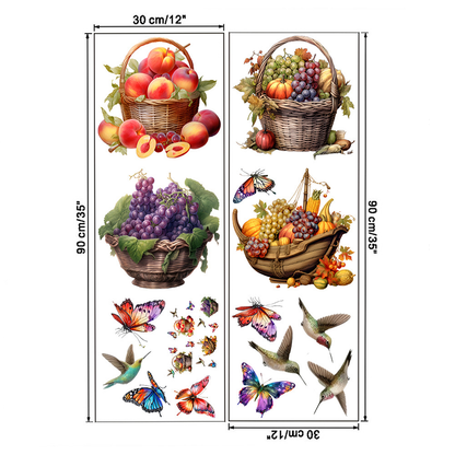 Stickers muraux amovibles avec fleurs et papillons