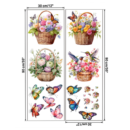 Stickers muraux amovibles avec fleurs et papillons