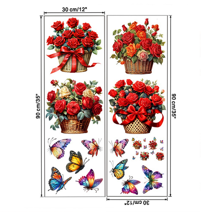 Stickers muraux amovibles avec fleurs et papillons
