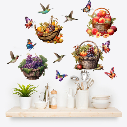 Stickers muraux amovibles avec fleurs et papillons