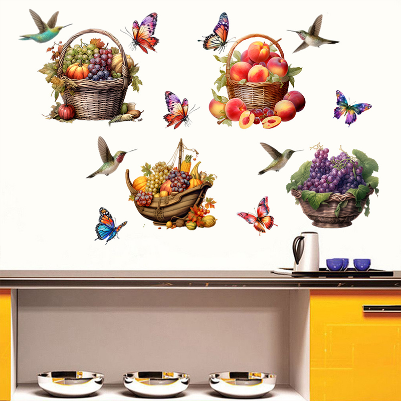 Stickers muraux amovibles avec fleurs et papillons