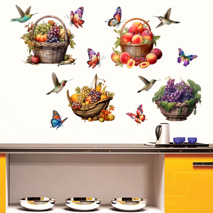 Stickers muraux amovibles avec fleurs et papillons