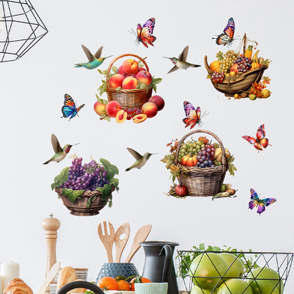 Stickers muraux amovibles avec fleurs et papillons