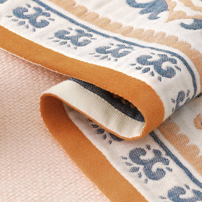 Serviette de plage Ownkoti en coton jacquard à imprimé floral