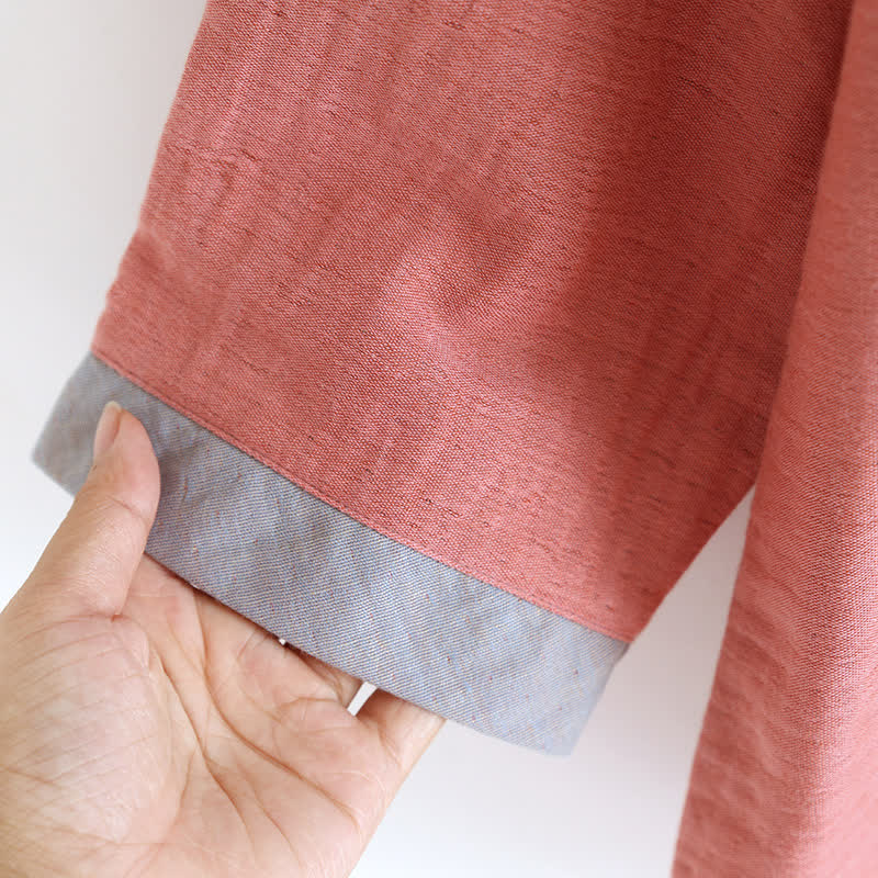 Ensemble pyjama en gaze de coton double épaisseur avec motif à blocs de couleurs