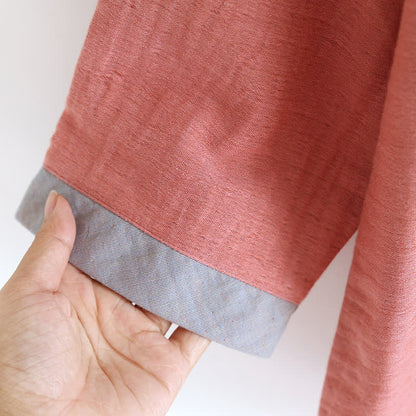 Ensemble pyjama en gaze de coton double épaisseur avec motif à blocs de couleurs