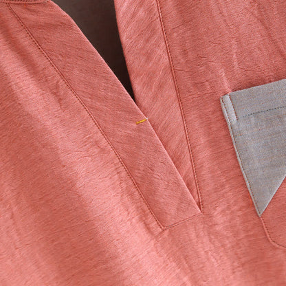 Ensemble pyjama en gaze de coton double épaisseur avec motif à blocs de couleurs