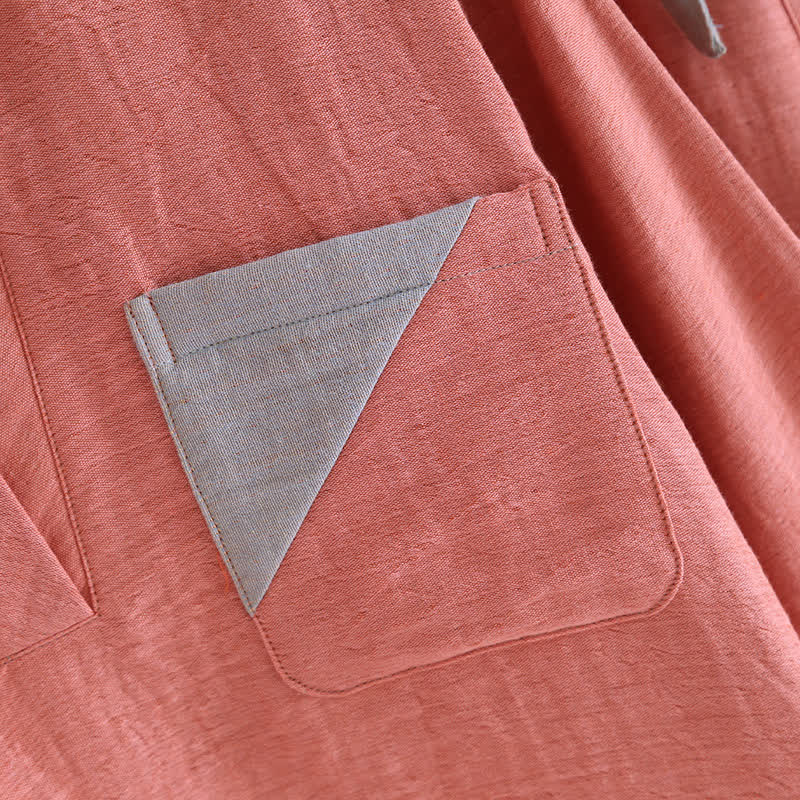 Ensemble pyjama en gaze de coton double épaisseur avec motif à blocs de couleurs