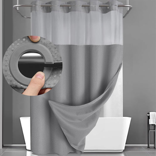 Rideau de douche simple, de couleur unie et à double couche