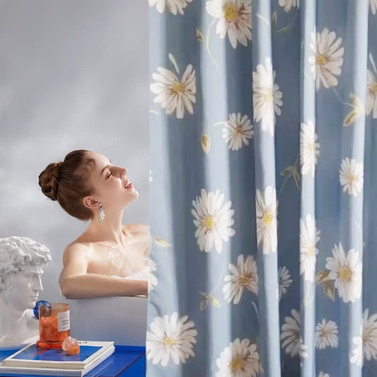 Rideau de douche décoratif imperméable à motif floral