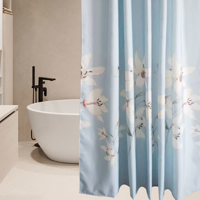 Rideau de douche décoratif imperméable à motif floral