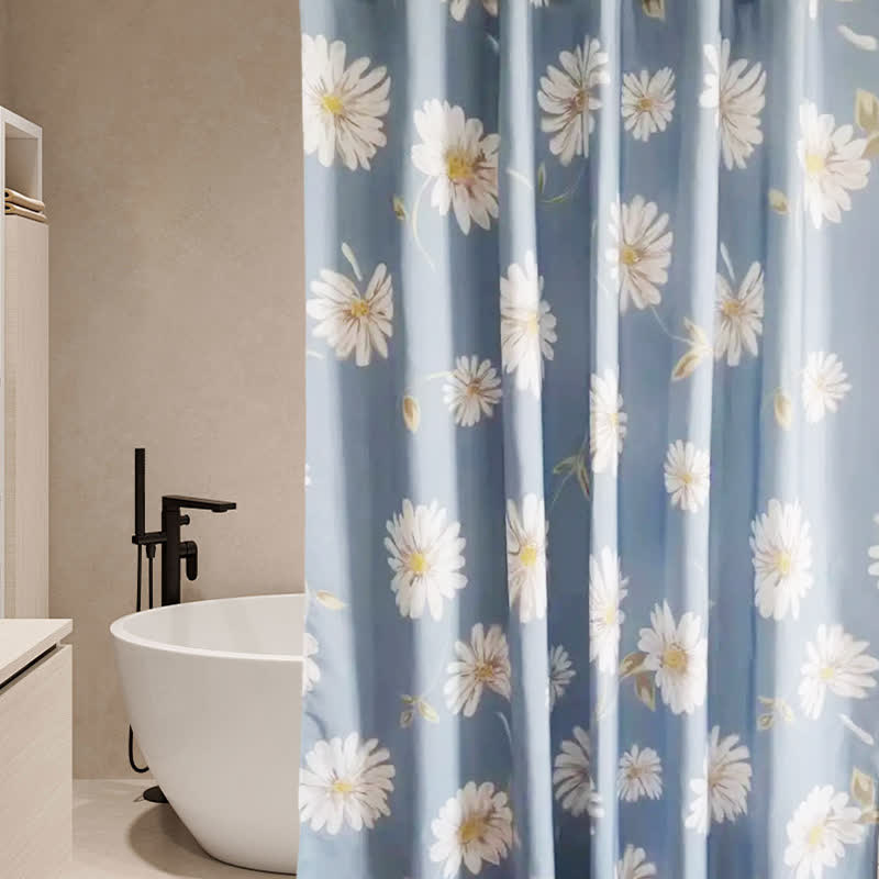 Rideau de douche décoratif imperméable à motif floral