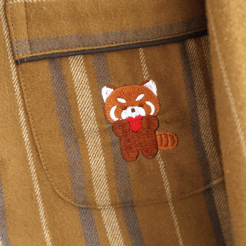 Ensemble pyjama rayé en coton brossé - image 3