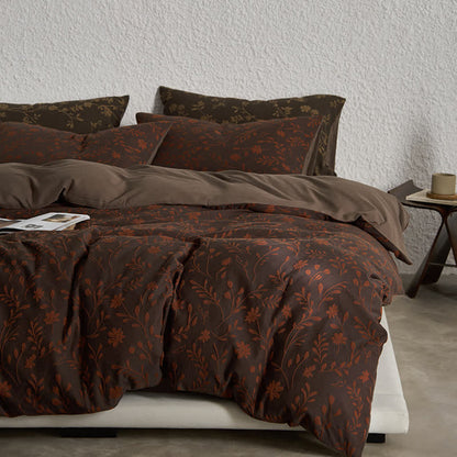 Parure de lit en gaze de coton à motif floral (4 pièces)