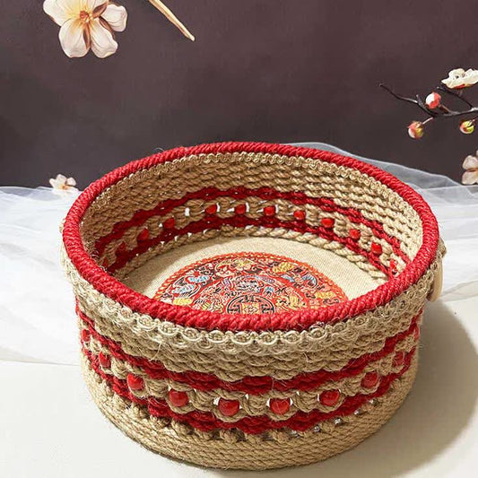 Panier de rangement en corde de chanvre fait main pour la table