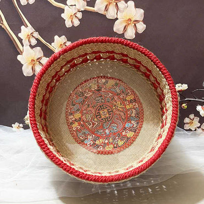 Panier de rangement en corde de chanvre fait main pour la table
