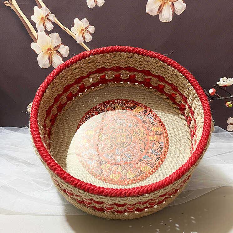 Panier de rangement en corde de chanvre fait main pour la table