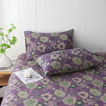 Taies d'oreiller en gaze double épaisseur à motif floral jacquard (2 pièces)