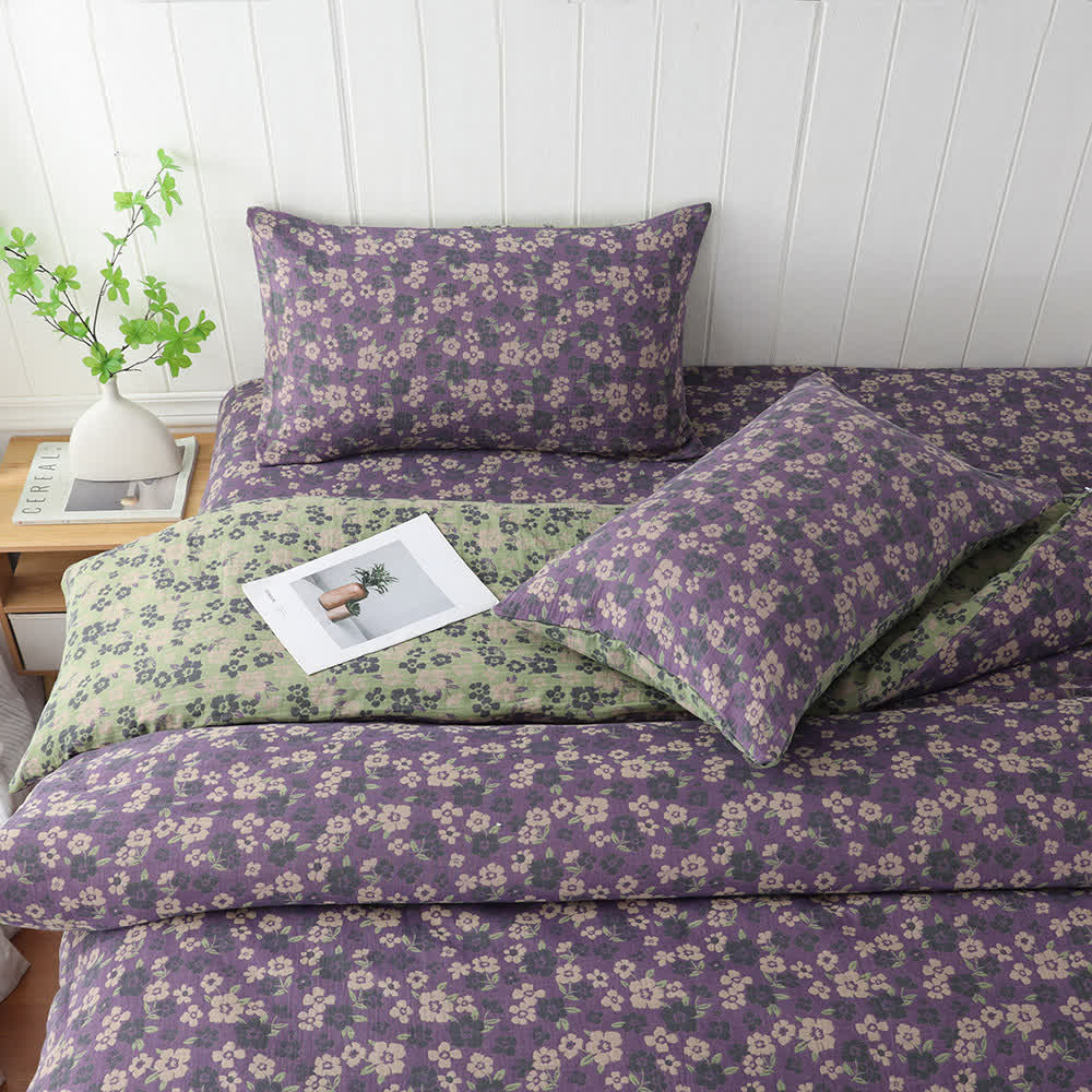 Taies d'oreiller en gaze de coton doux jacquard à motif floral (2 pièces)