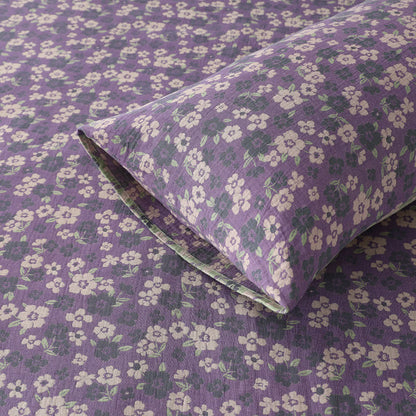 Taies d'oreiller en gaze de coton doux jacquard à motif floral (2 pièces)