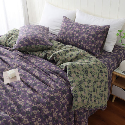 Taies d'oreiller en gaze de coton doux jacquard à motif floral (2 pièces)